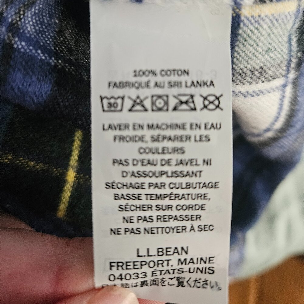 LL Bean Large Tall Plaid Flannel Button Down Shirt NWT - Picture 5 of 5